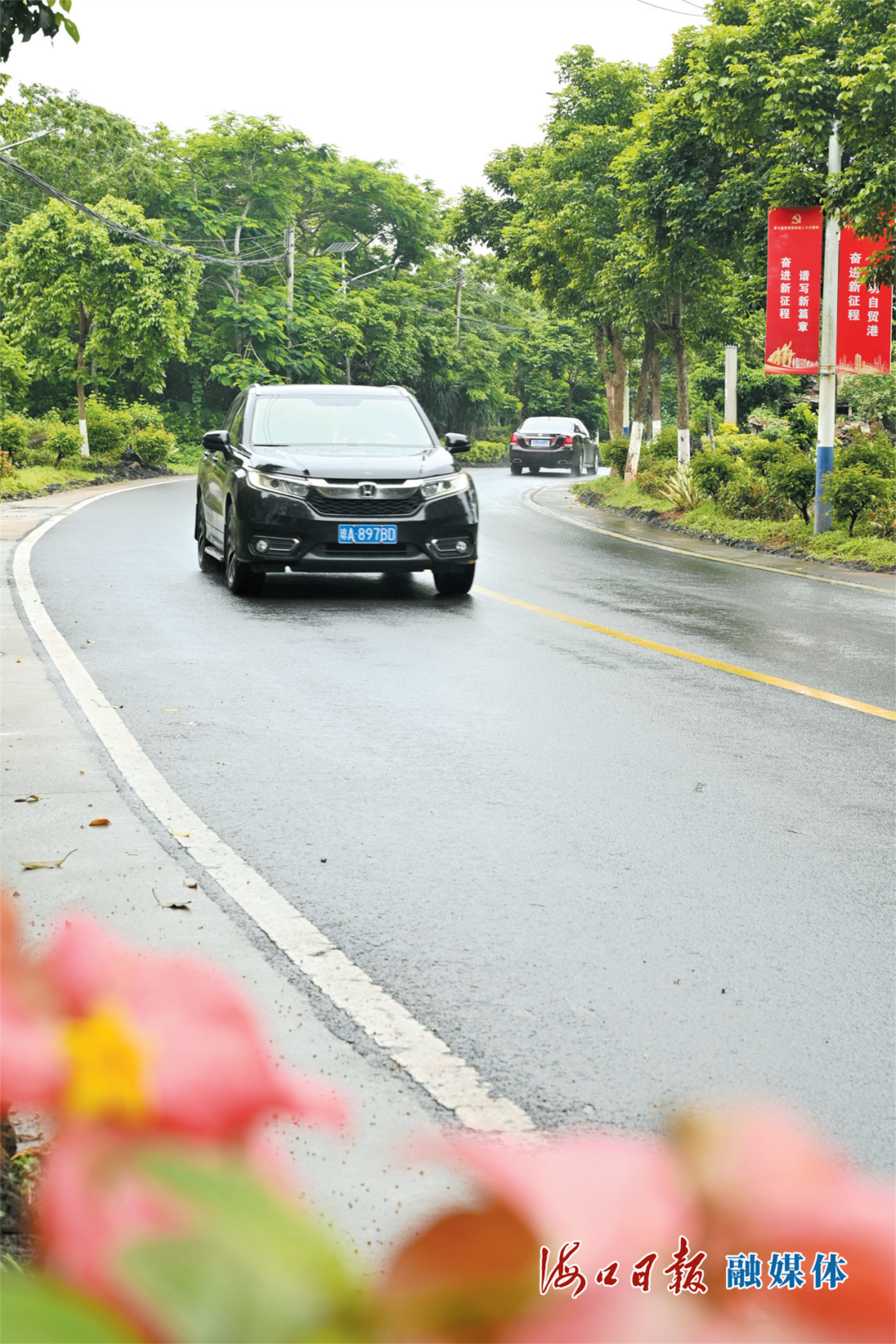 秀英区石山镇施茶村北抚村—美玉村路段通行顺畅。海口日报融媒体记者 石中华 摄