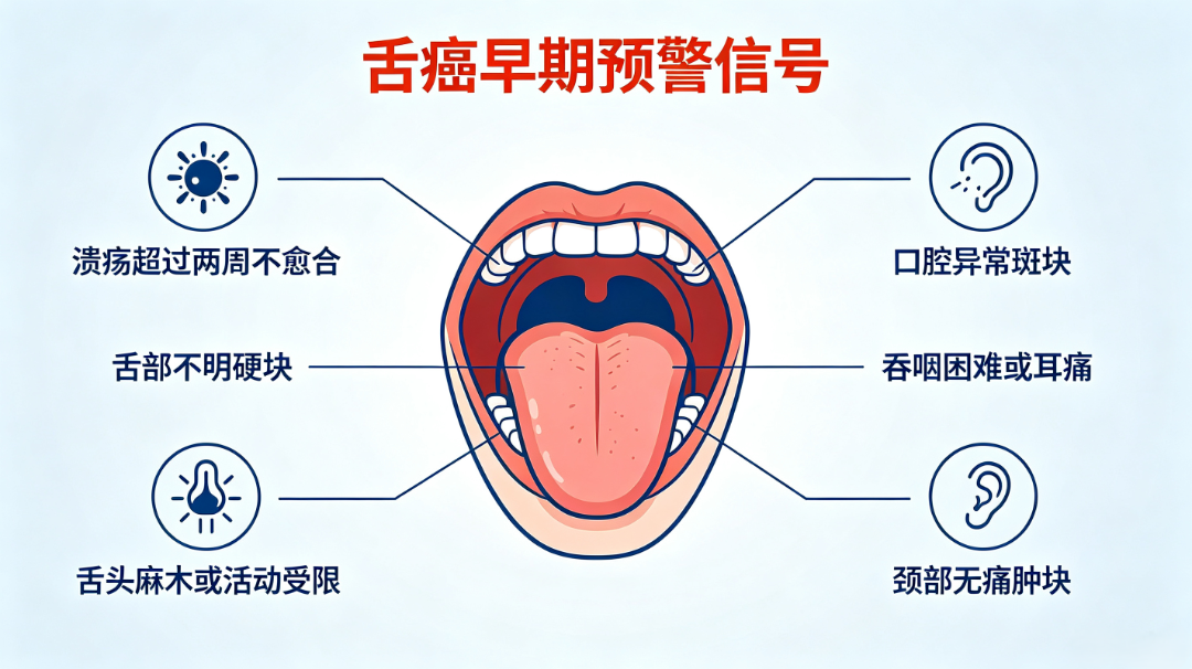 口腔溃疡三四个月未愈,竟确诊舌癌!这些早期预警信号,千万别掉以轻心! (2).png