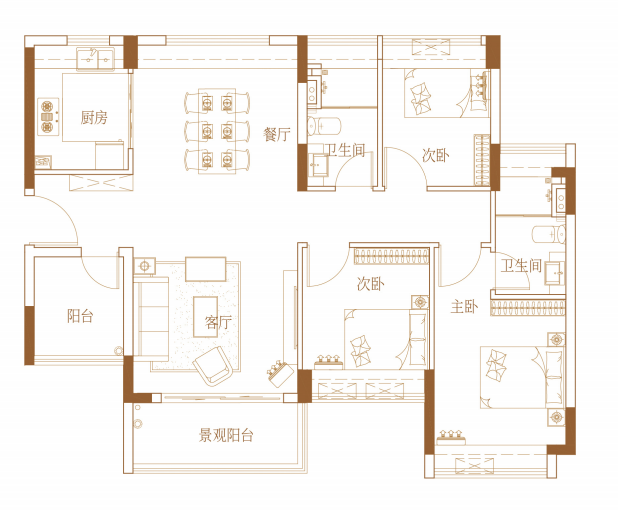 番禺星河盛世锦城在售户型95-128㎡