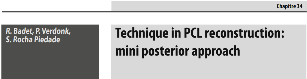 微创“Badet入路”复位固定胫骨后叉止点骨折