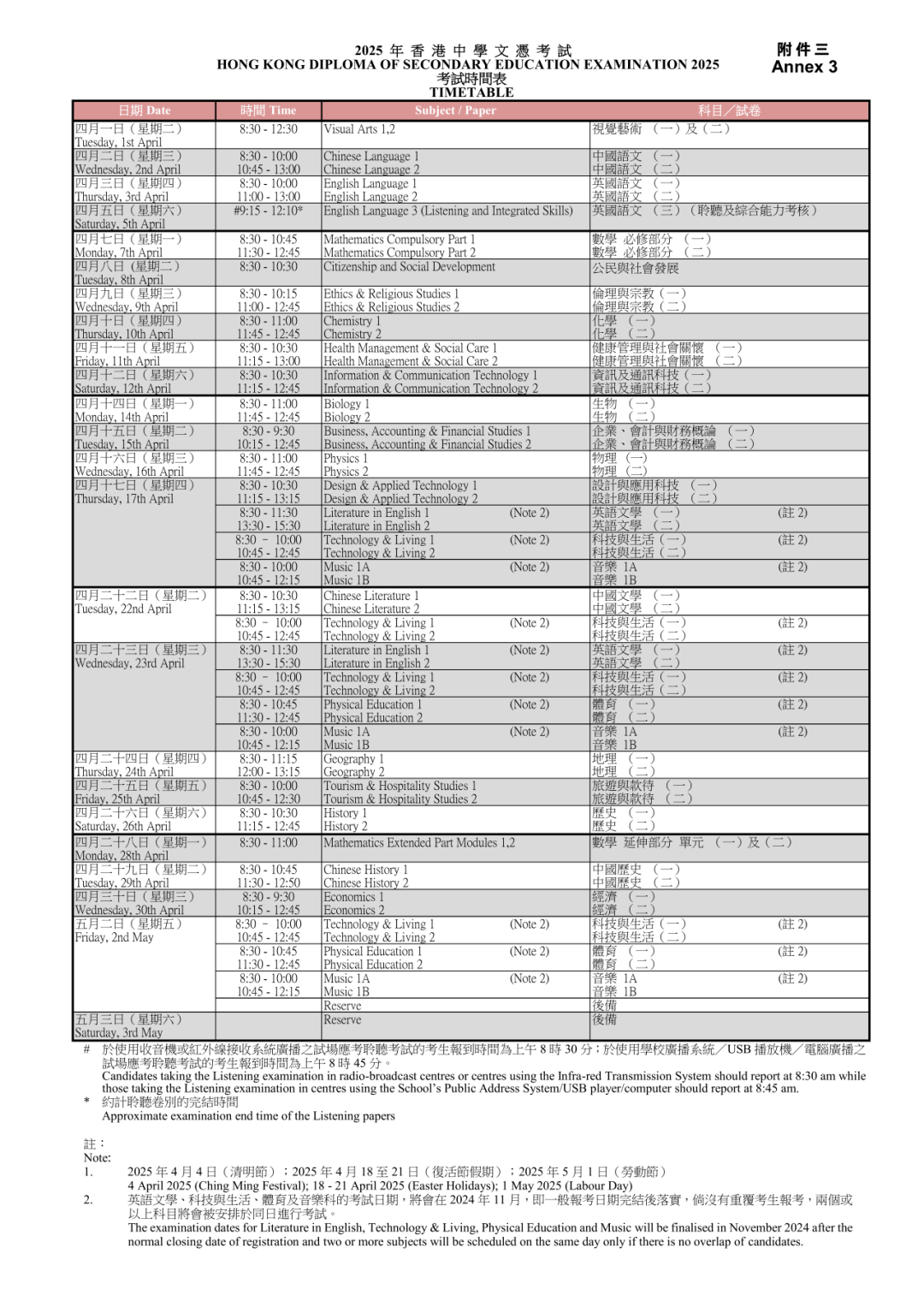 2025年香港DSE考试报名将于9月11日全面启动