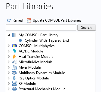 在 COMSOL 中使用零件库简化几何建模的图13