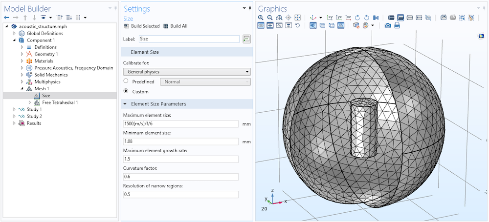 使用 COMSOL 模拟声-结构的相互作用的图7