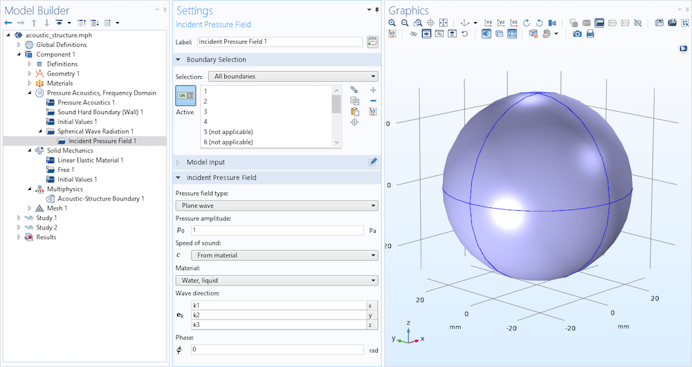 使用 COMSOL 模拟声-结构的相互作用的图6