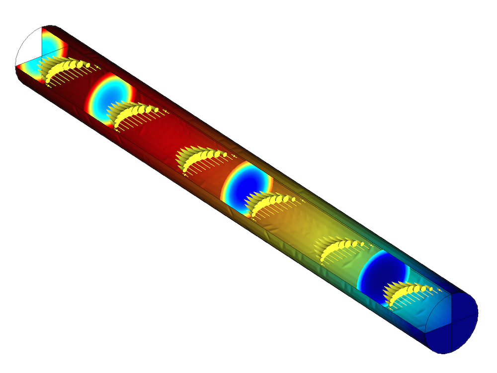 在 COMSOL 中分析管式反应器的图1