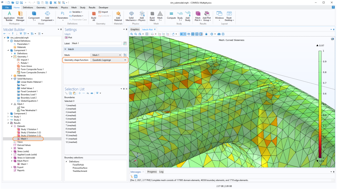 在 COMSOL 中检查网格质量的 3 种方法的图7