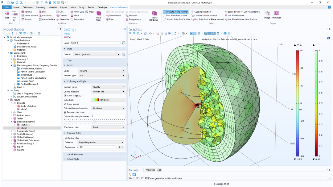 在 COMSOL 中检查网格质量的 3 种方法的图6