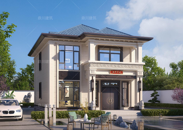 二层两开间别墅,占地方正5室2厅,外观气派很有质感