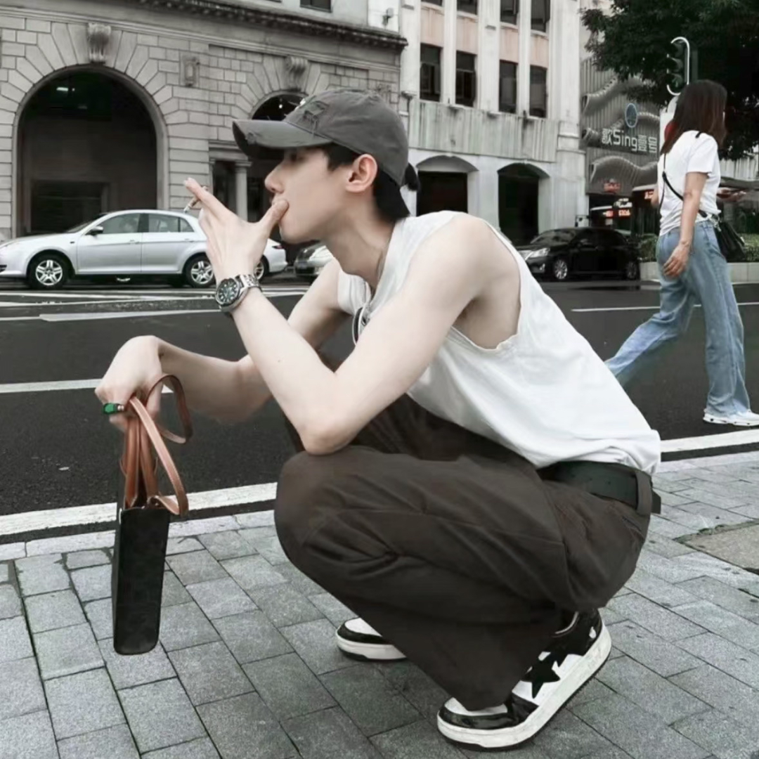 痞帅侧脸男生头像