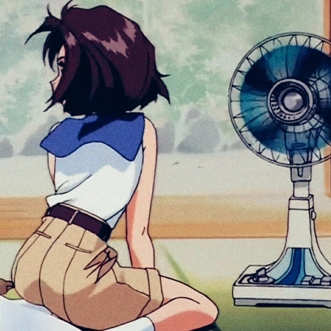 吹风扇古早感动漫头像女