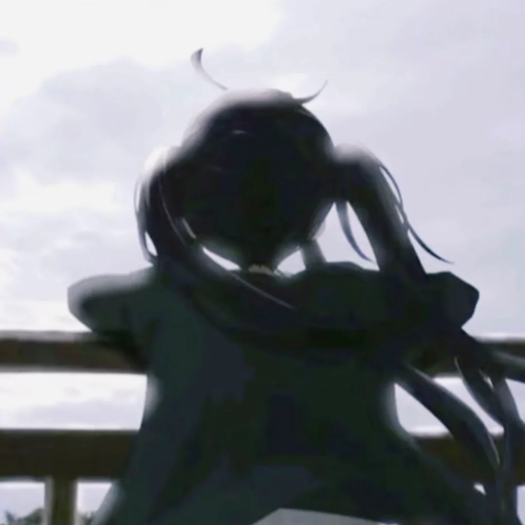 黑白孤独感动漫头像女