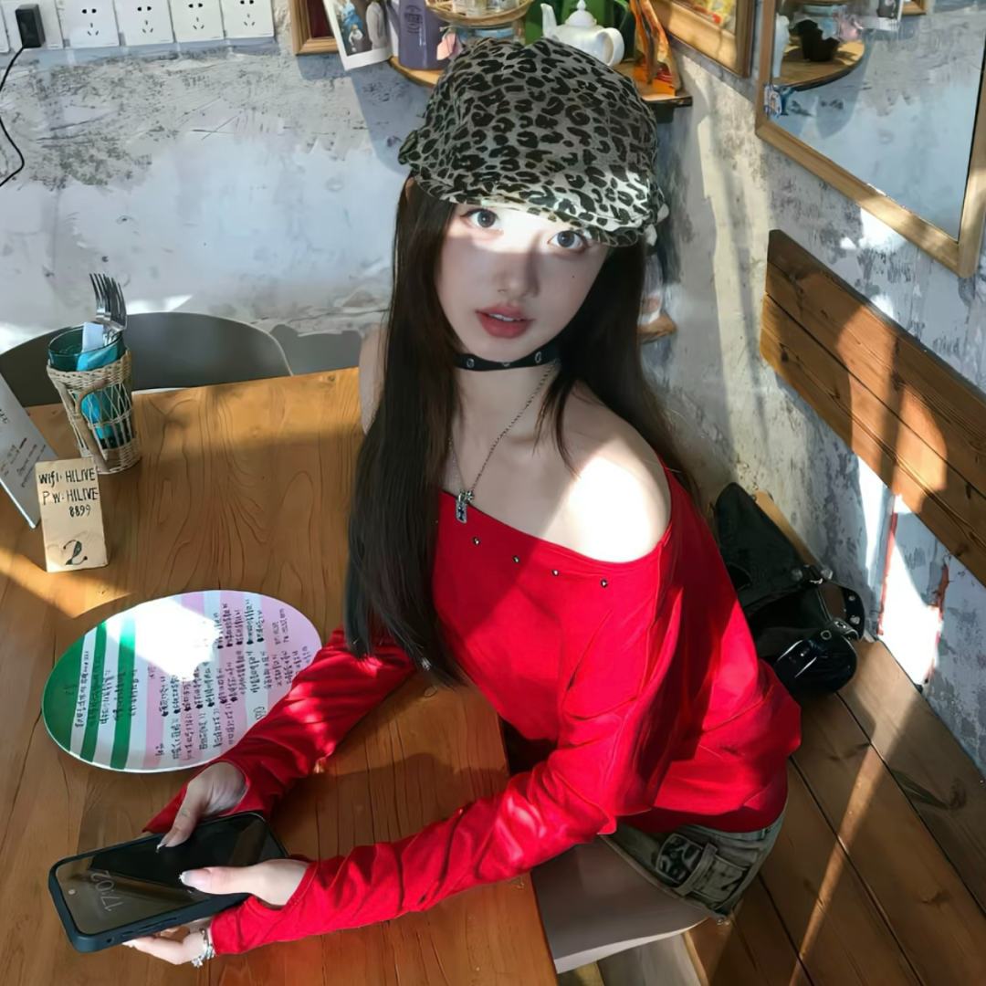 红色系纯欲女生头像