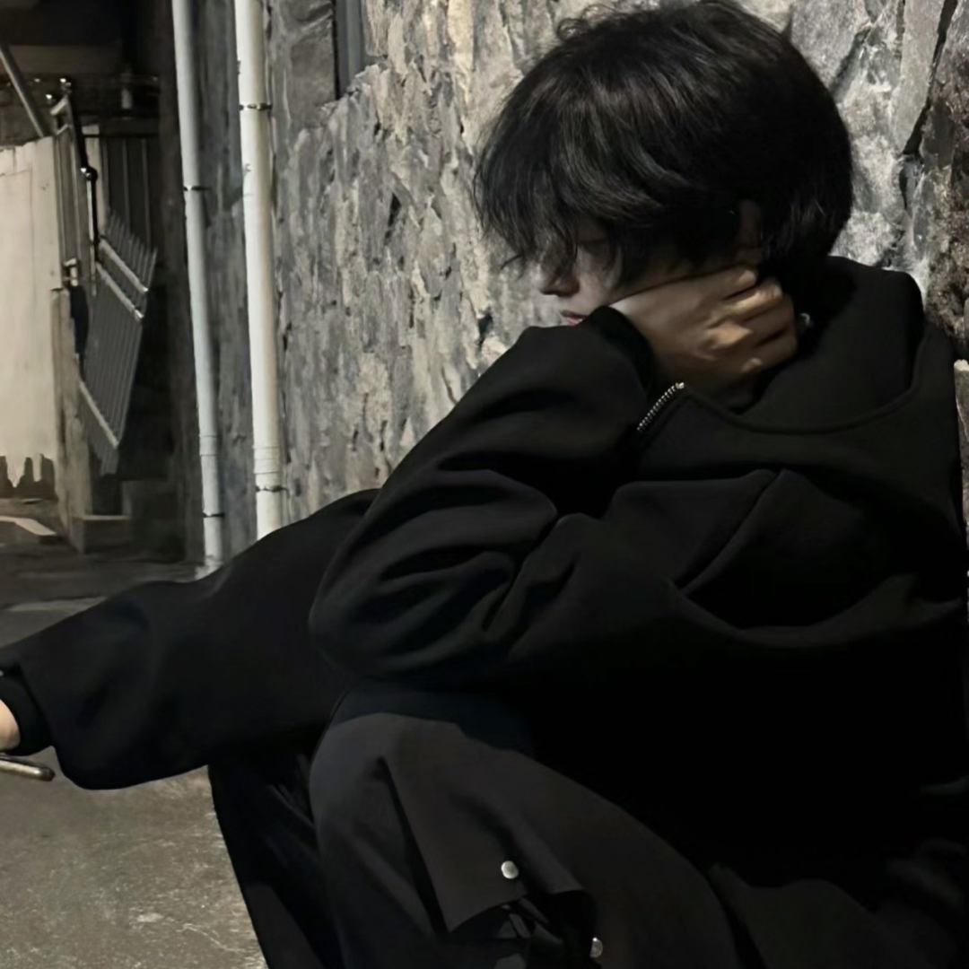 痞帅侧脸男生头像