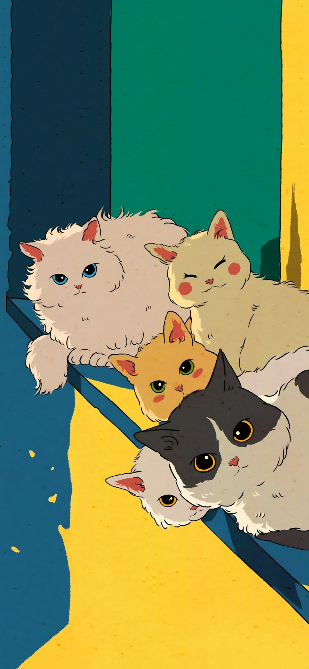 可爱猫咪插画壁纸