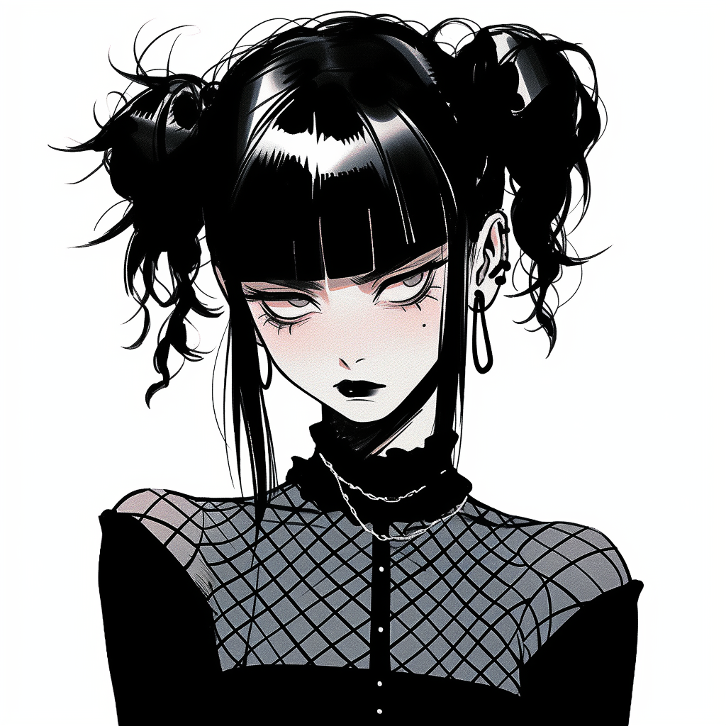 冷酷黑白动漫头像女