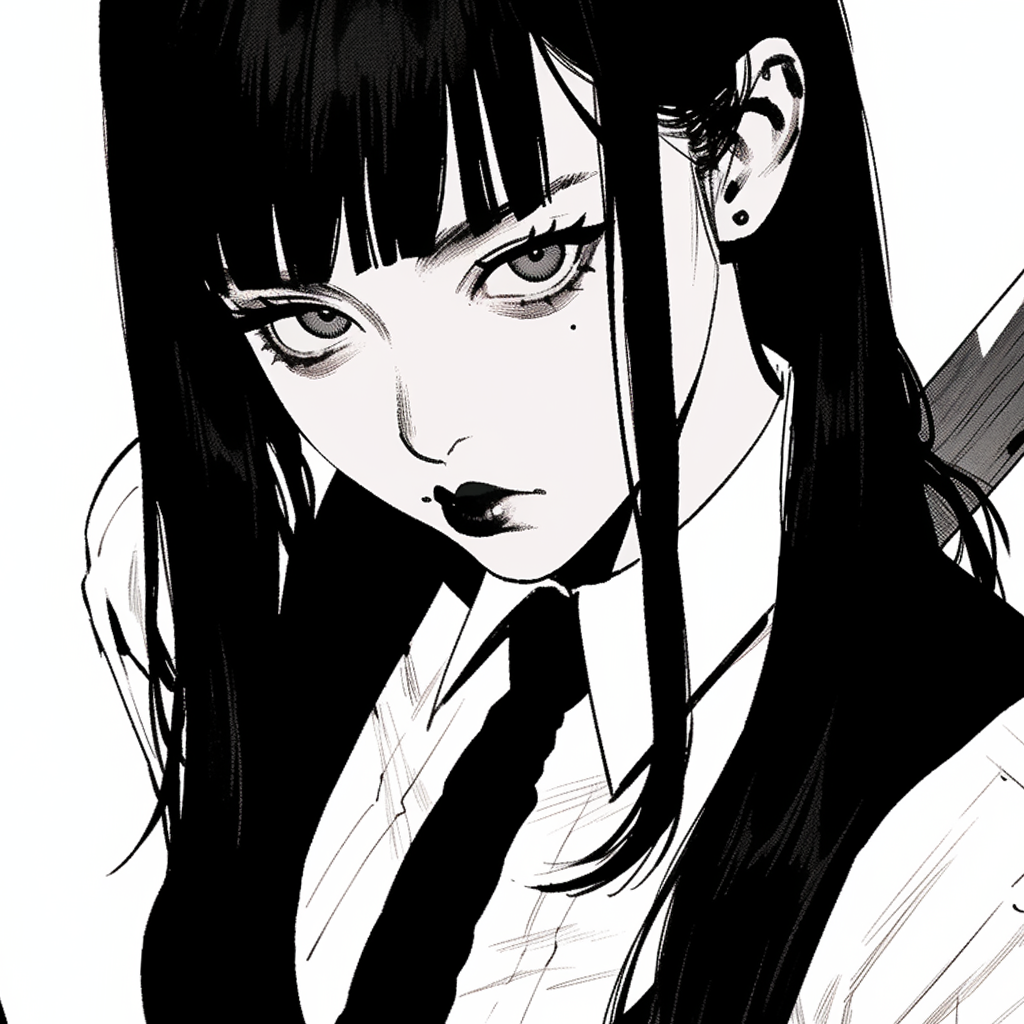 冷酷黑白动漫头像女