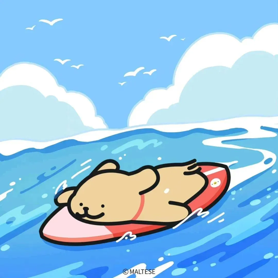 可爱冲浪狗狗卡通头像