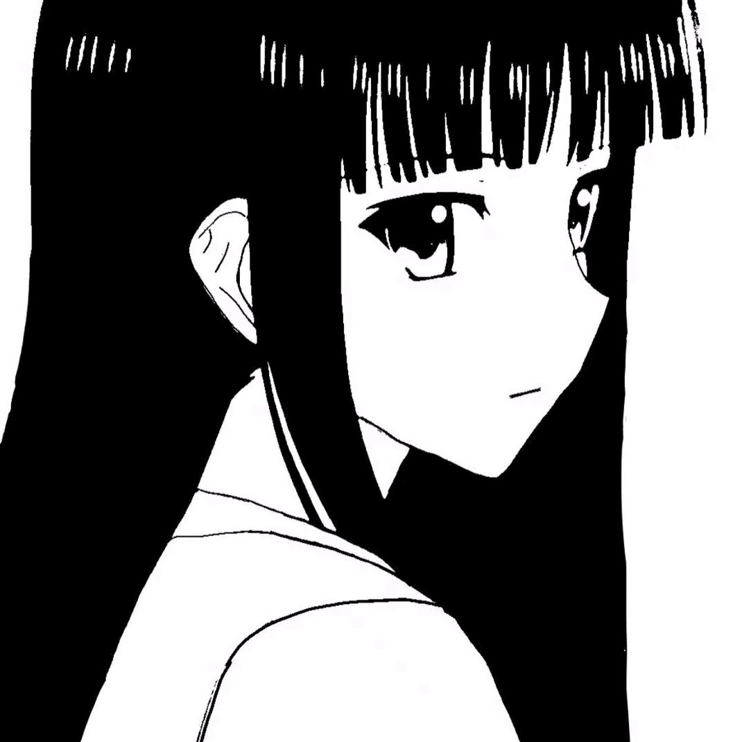 黑白动漫头像女