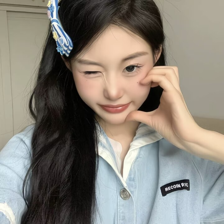 手势甜妹女生头像