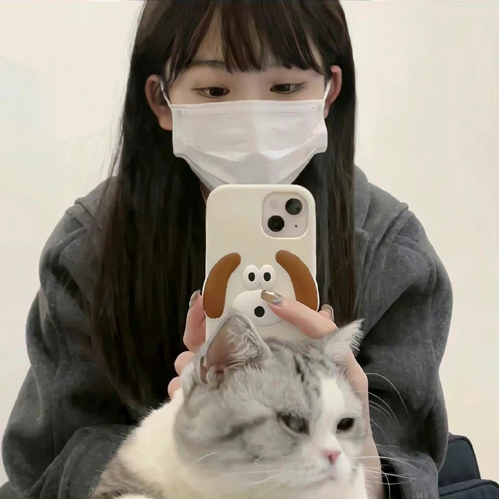 口罩自拍手机女生头像