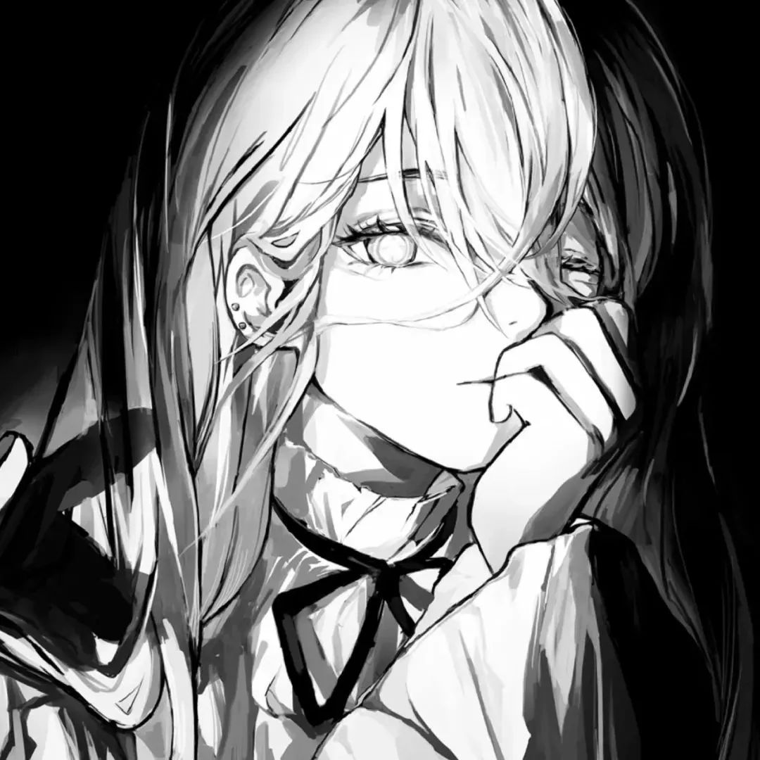 黑白动漫头像女