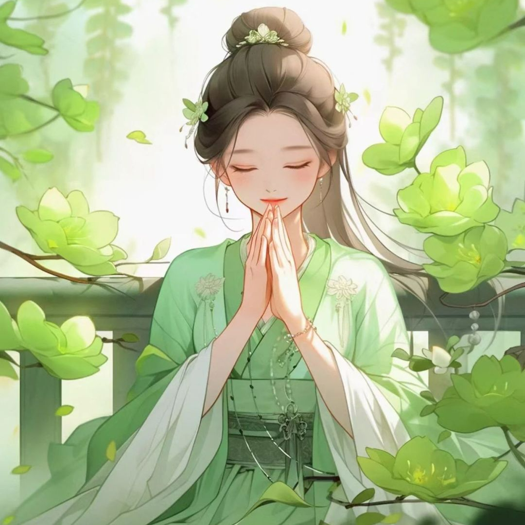 小清新荷叶四人闺蜜头像动漫闺蜜头像