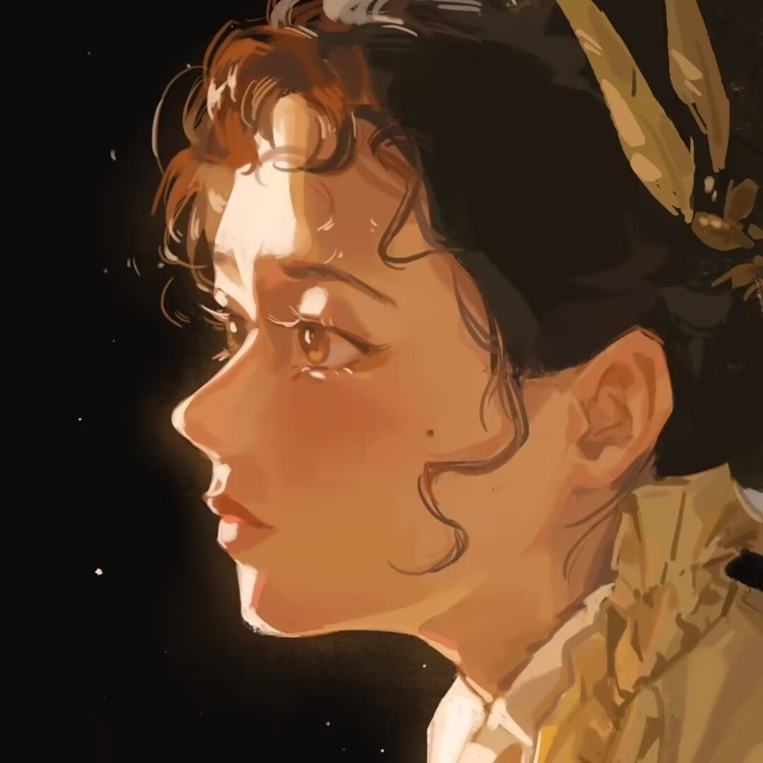 文艺安静手绘插画动漫头像女