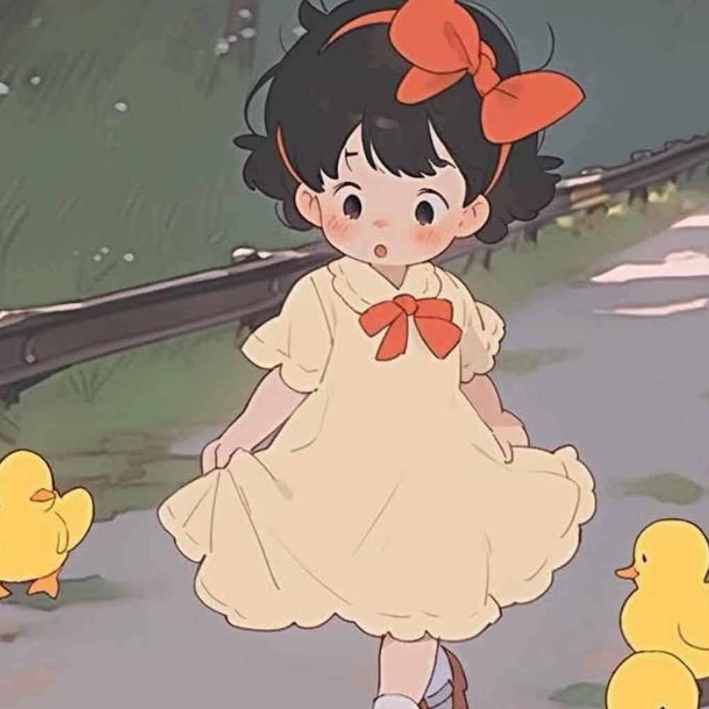 蝴蝶结唯美治愈动漫头像女