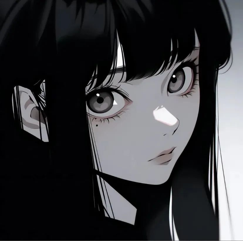 黑白动漫头像女