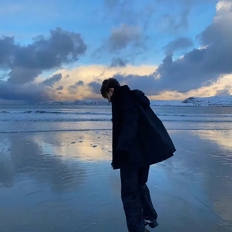 氛围感不露脸海边男生头像