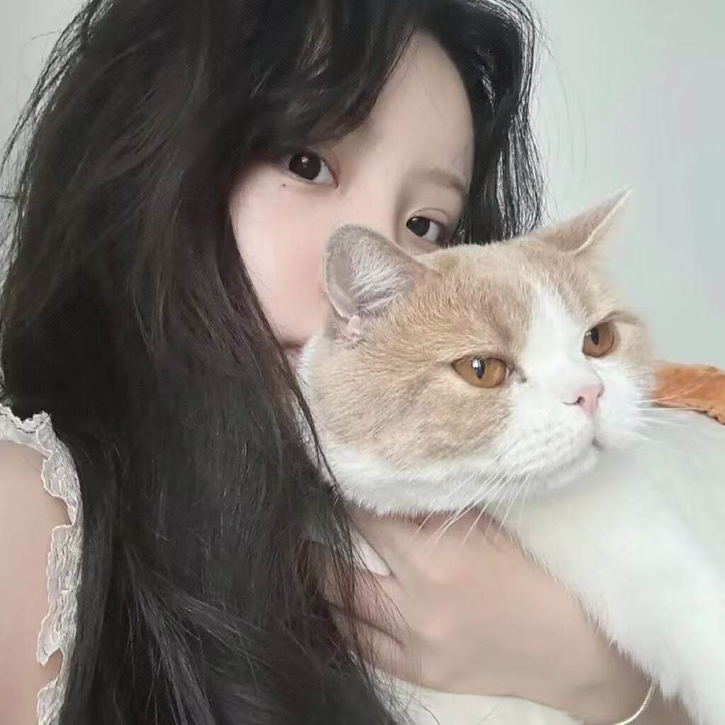 抱着猫咪女生头像