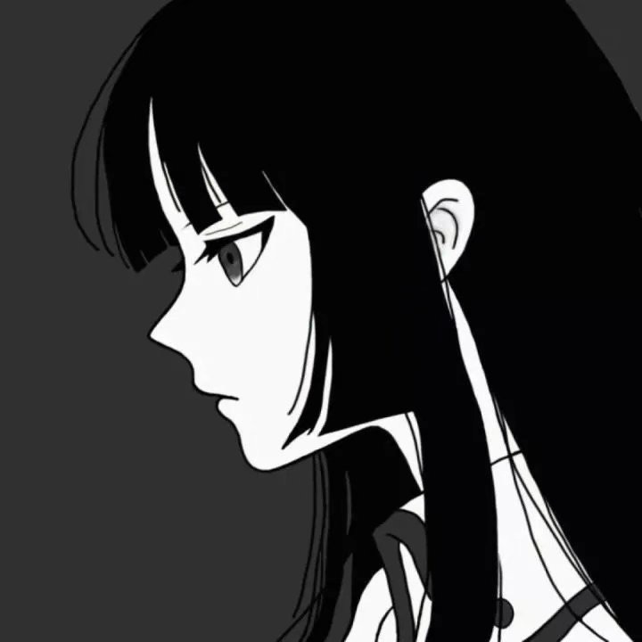 黑白动漫头像女