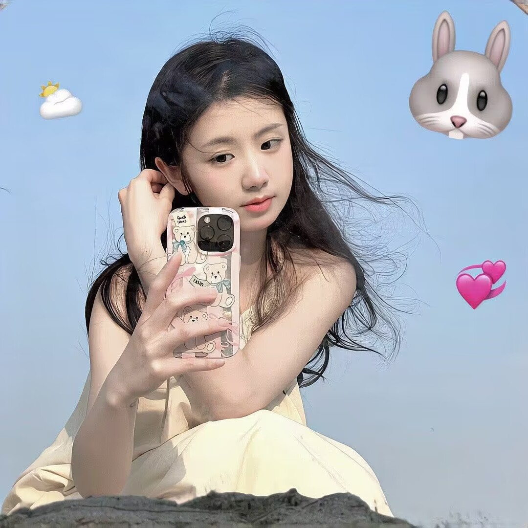 可爱自拍手机女生头像