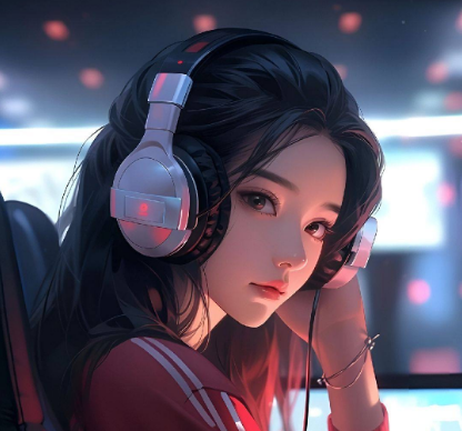 戴耳机甜美动漫头像女