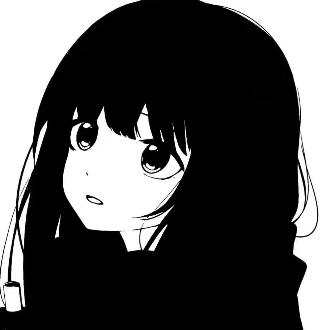 黑白动漫头像女