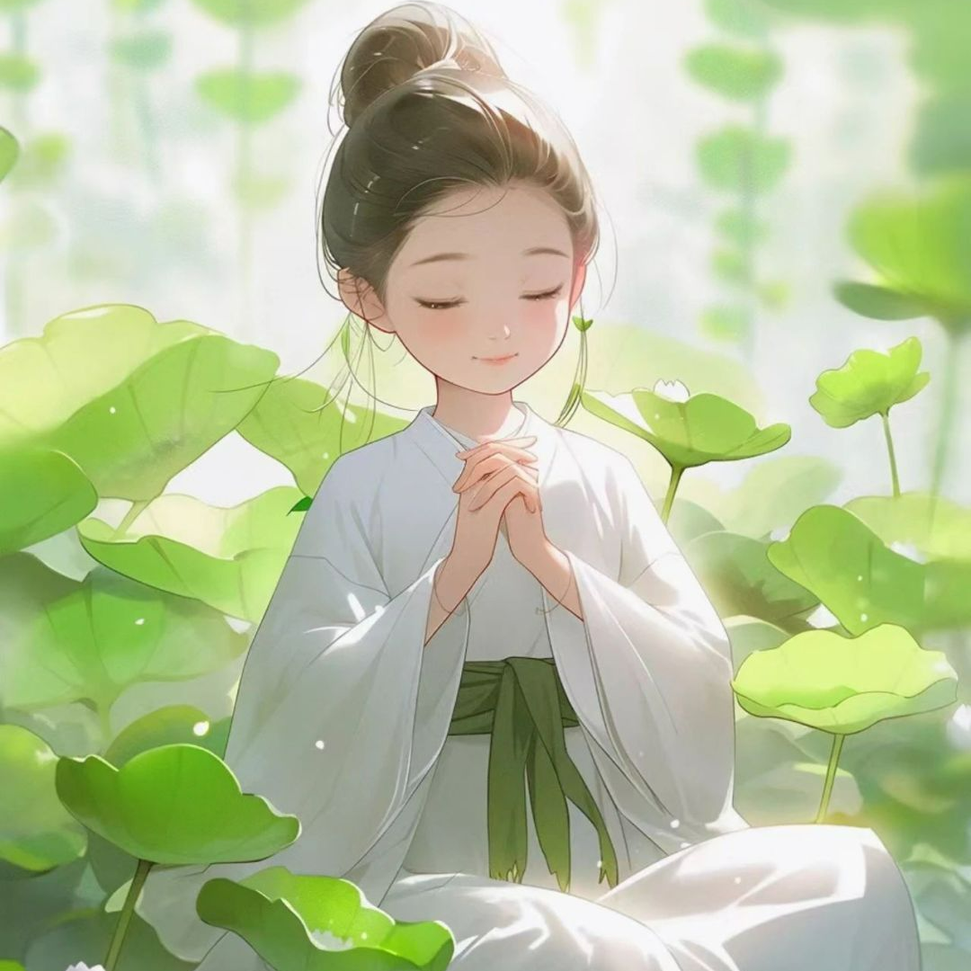 小清新荷叶四人闺蜜头像动漫闺蜜头像