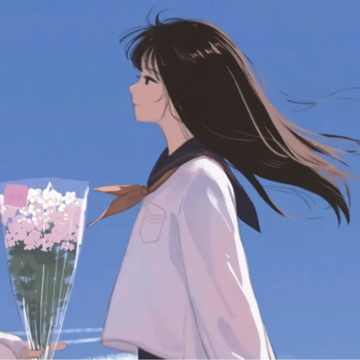 lansehuaduodatui鲜花手绘情侣头像