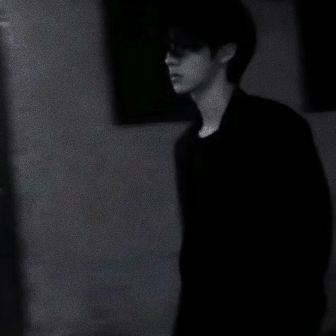 黑白痞帅侧脸男生头像