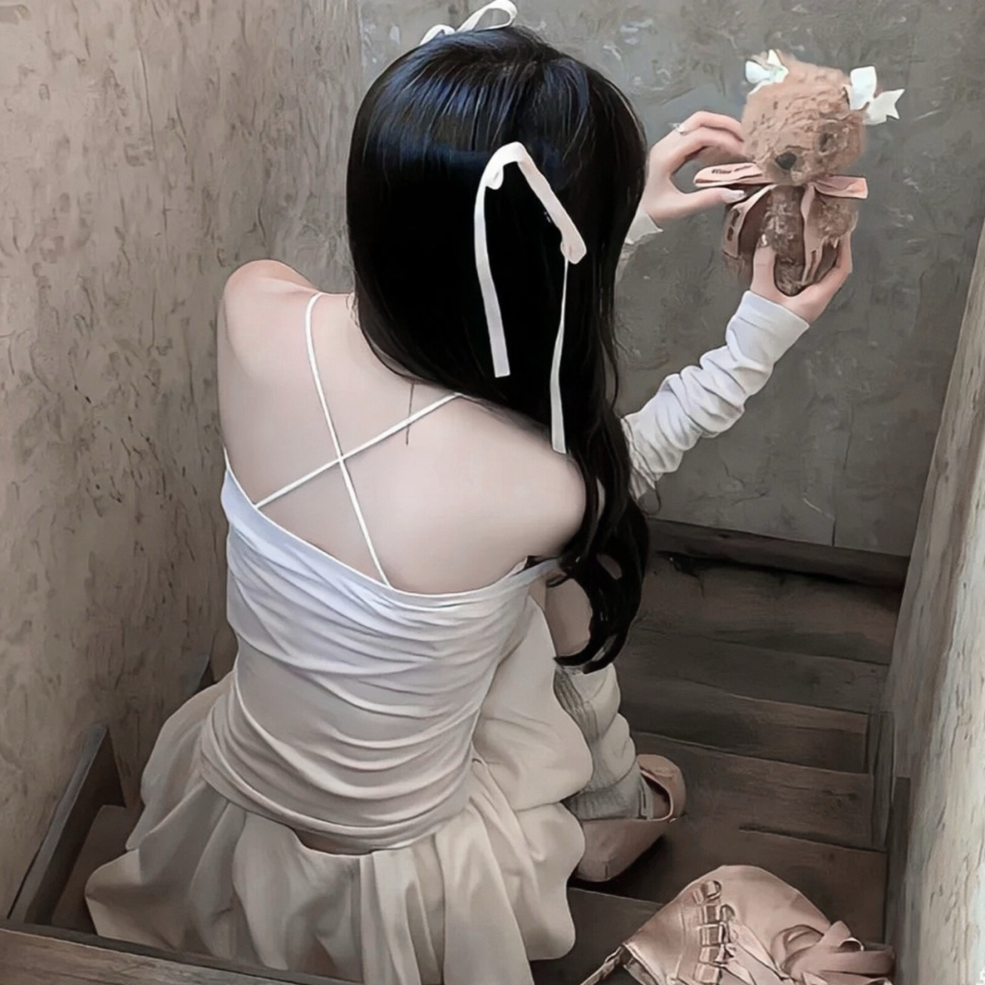 温柔背影不露脸女生头像