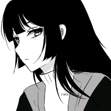 黑白动漫头像女