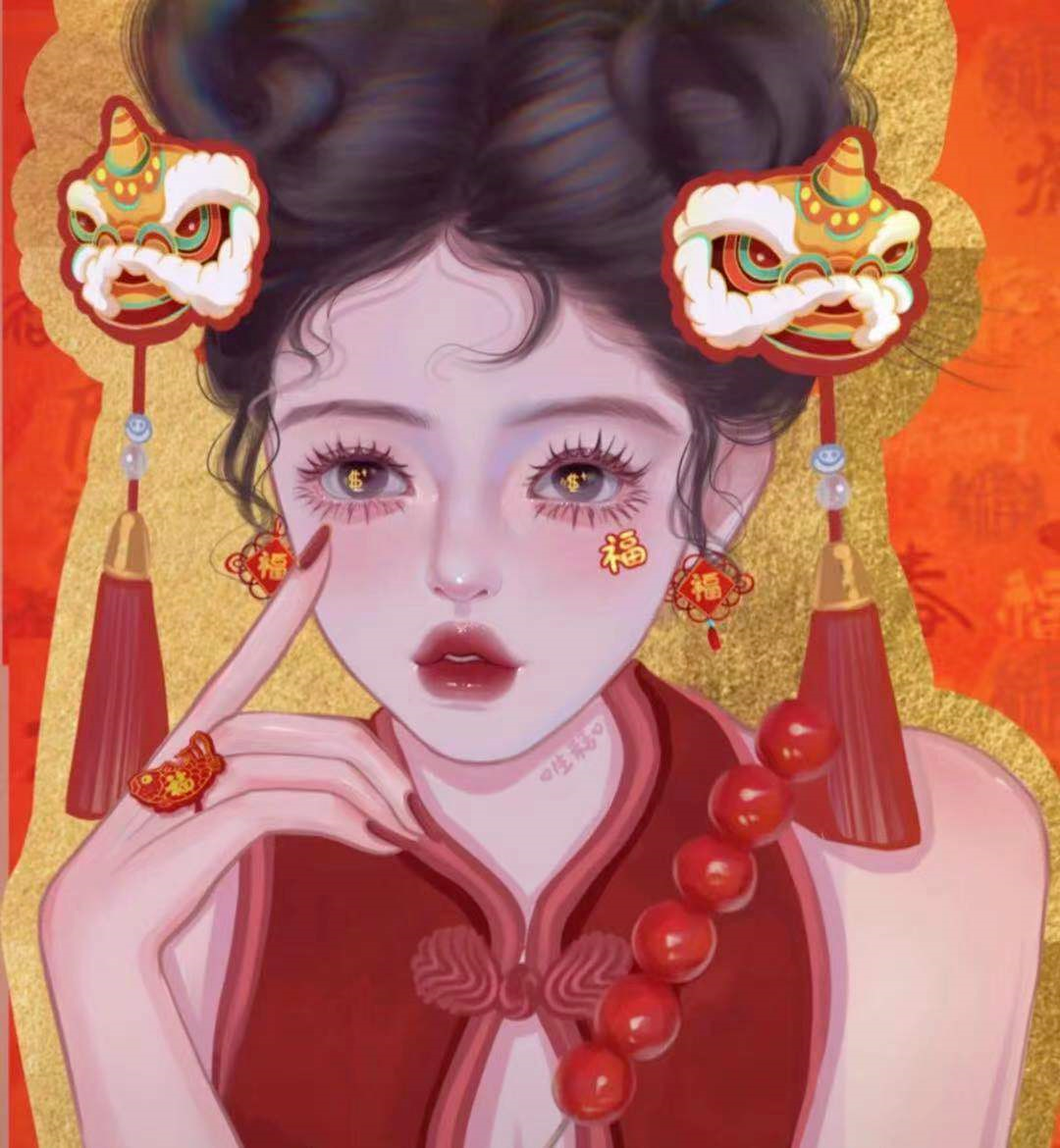动漫头像  动漫女 动漫女头  动漫头像女 新年 新年头像 新年女头 新年女生头像