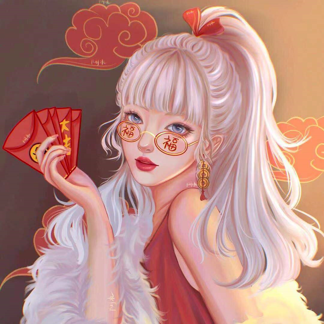 动漫头像  动漫女 动漫女头  动漫头像女 新年 新年头像 新年女头 新年女生头像