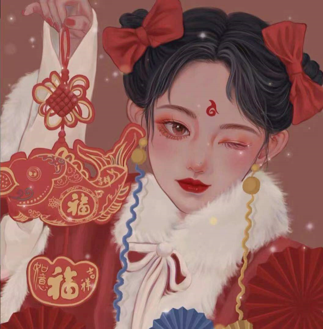 动漫头像  动漫女 动漫女头  动漫头像女 新年 新年头像 新年女头 新年女生头像