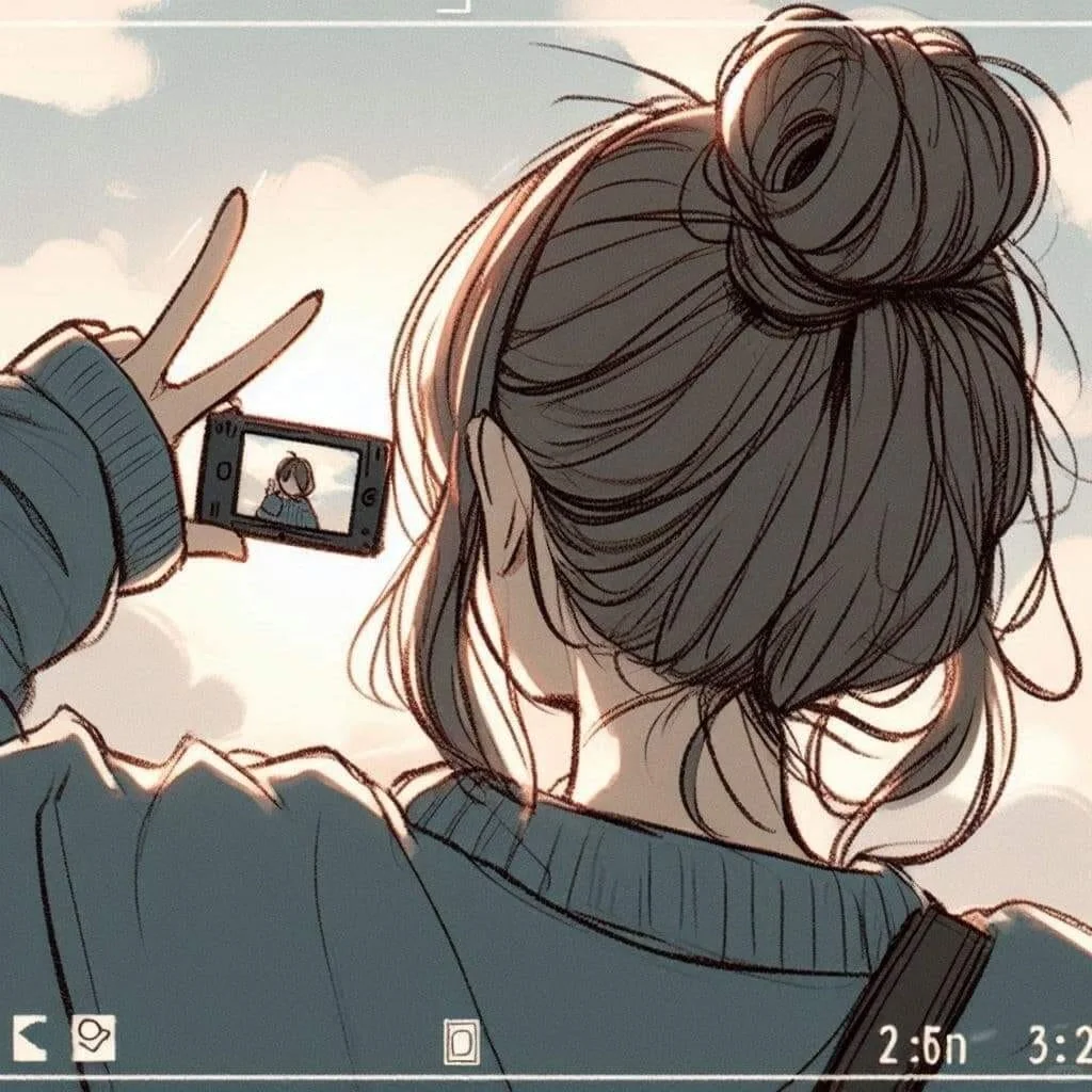 自拍剪刀手动漫头像女