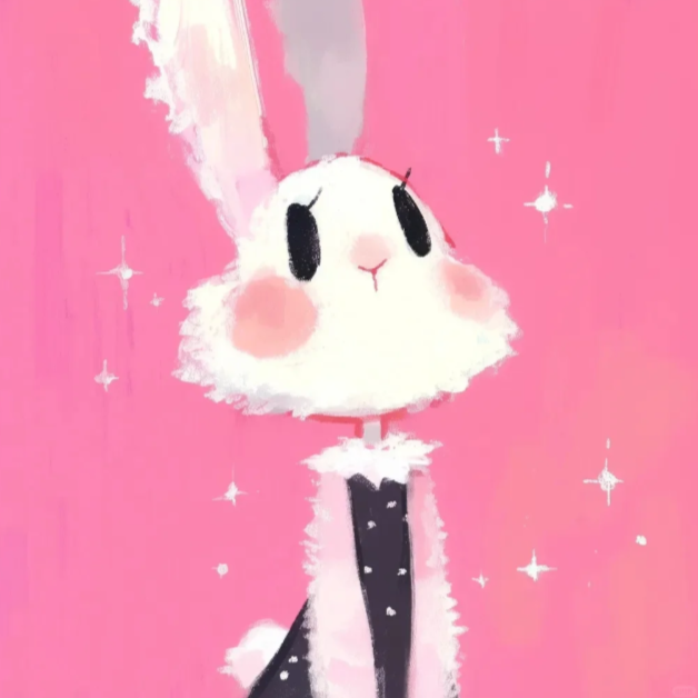 可爱粉色兔子卡通头像