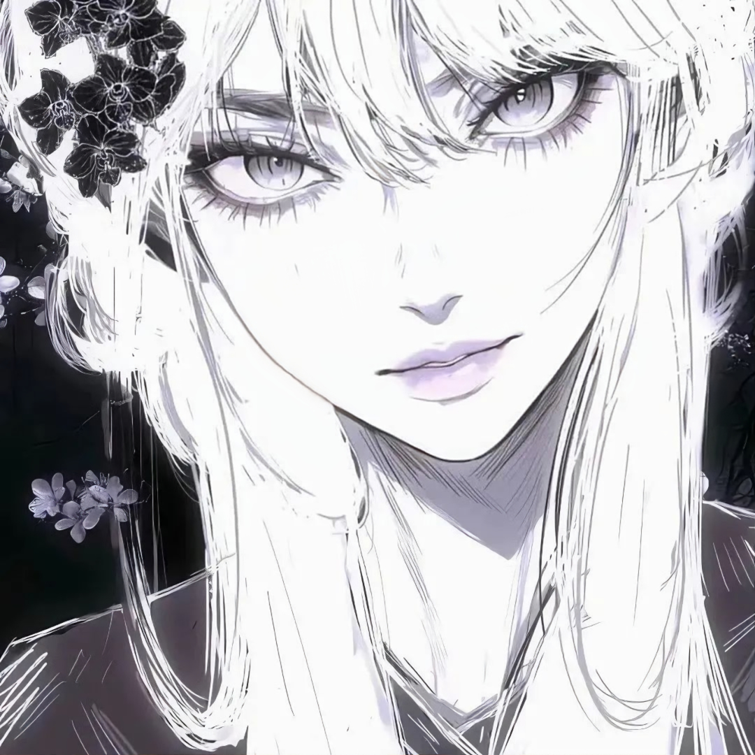 权威黑白动漫头像女