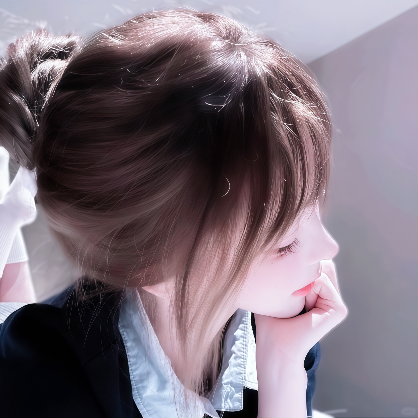 清冷侧脸女生头像