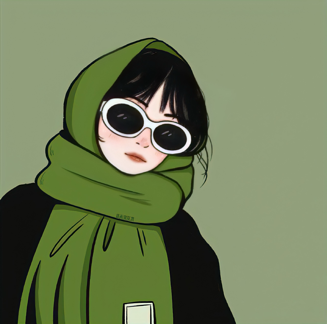 墨镜手绘动漫头像女