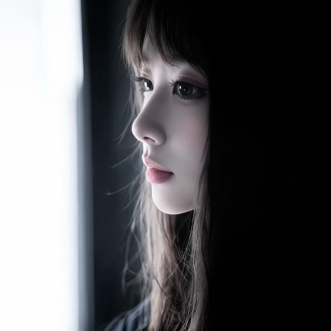 温柔侧脸女生头像