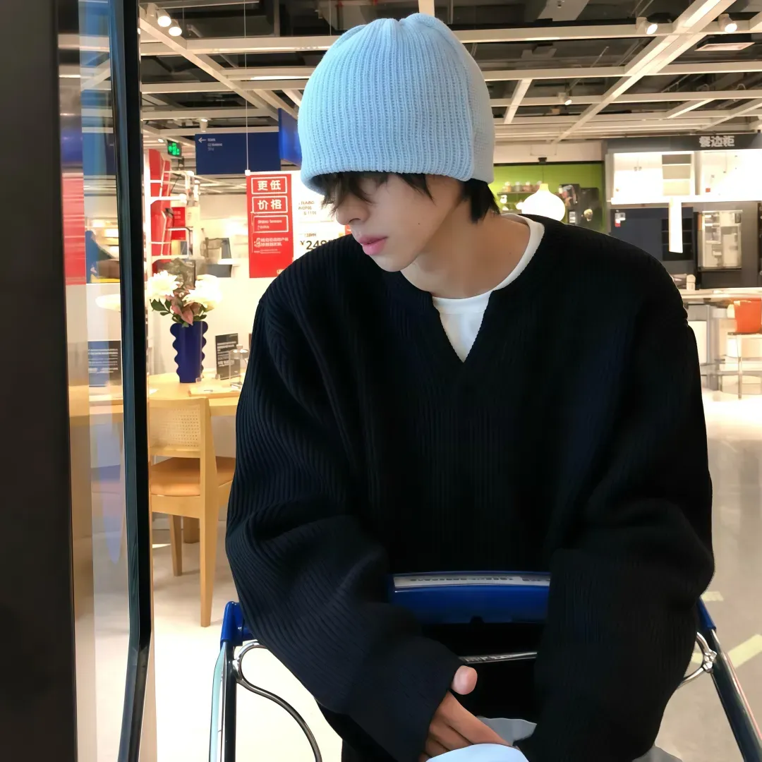痞帅侧脸男生头像